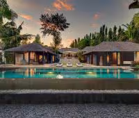 Villa Mata Air, Pool at sunset